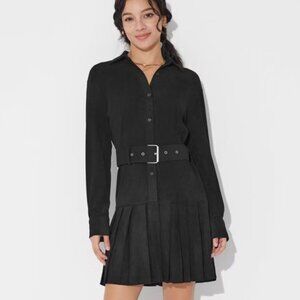 Wild Fable Black Long Sleeve Dress with Belt